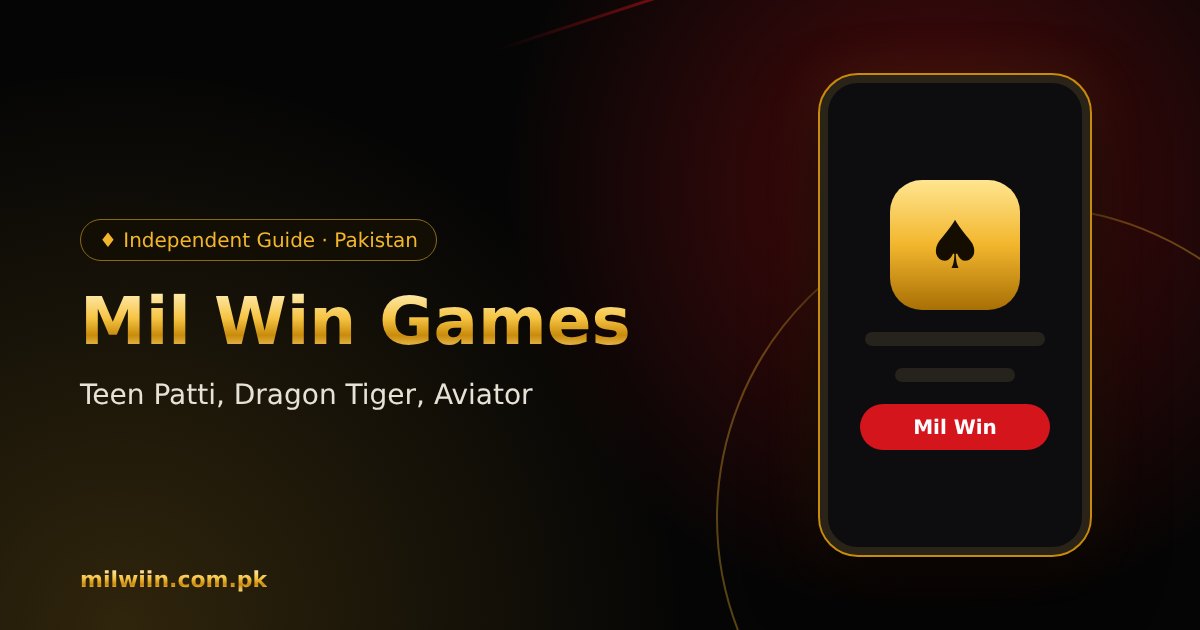Mil Win game lobby with Teen Patti, Aviator and slots